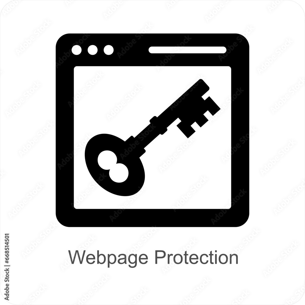 Webpage Protection and security icon concept Webpage Protection and security icon concept