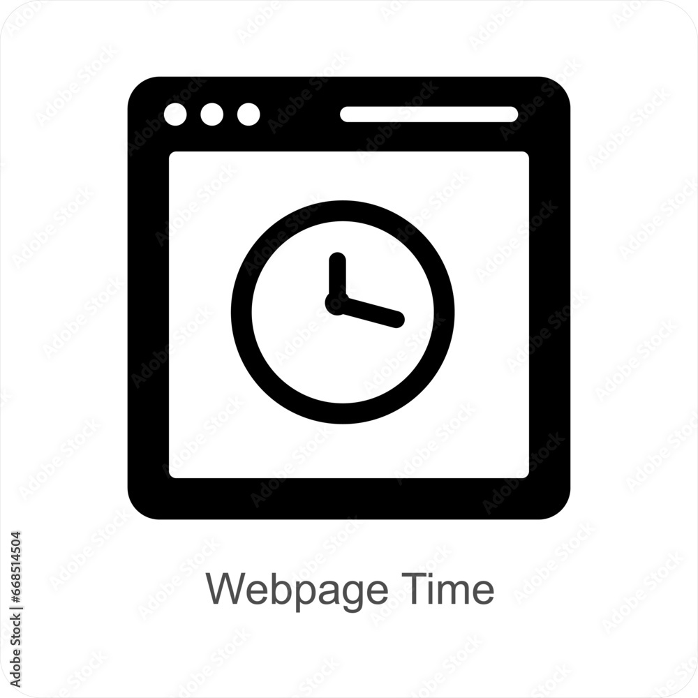 Webpage Time and time icon concept Webpage Time and time icon concept