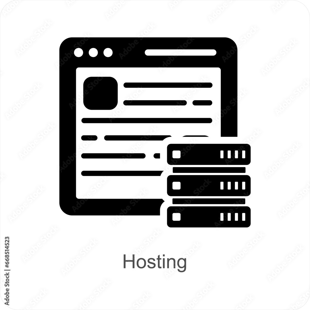 Hosting and server icon concept - obrazy, fototapety, plakaty 