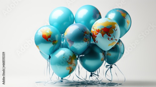 2024 New Year Globe With Balloons , Happy New Year Background ,Hd Background