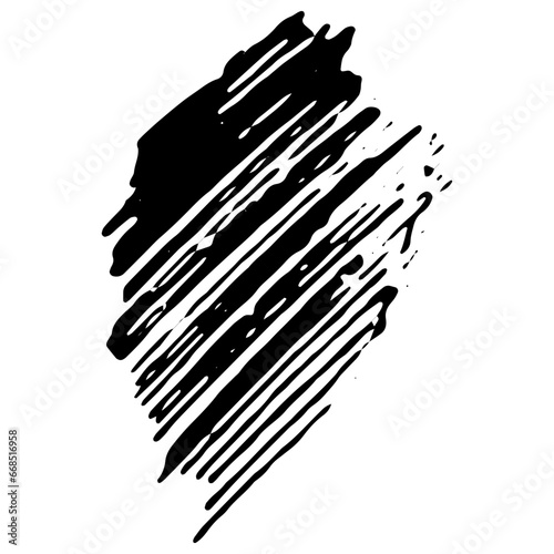 Grunge Hand Drawn Paint Stroke. Brush Scribble Vector Illustration. Vector Grunge Paint Brush. Vector Logo Design Template. Black Grunge Shapes.