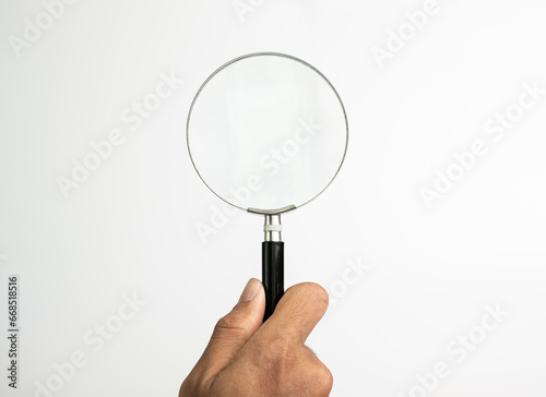 magnifier tool isolated on white background. discover and research concept.