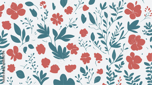 seamless floral pattern, seamless pattern with flowers, Hand drawn floral seamless pattern bacis shapes, flat vector minimal style. White background. Horizontal border with flower doodles. Vector