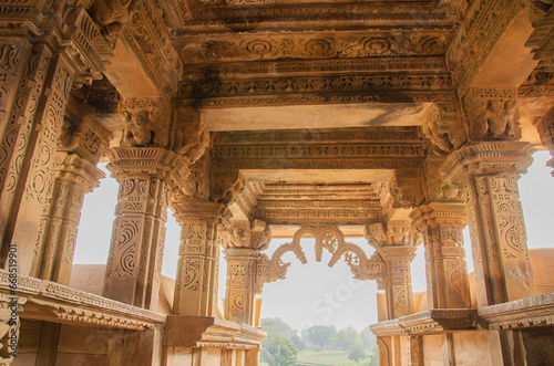 Beautiful carved entrance of Kandariya Mahadev Temple, Khajuraho, Madhya Pradesh, India, Asia. photo