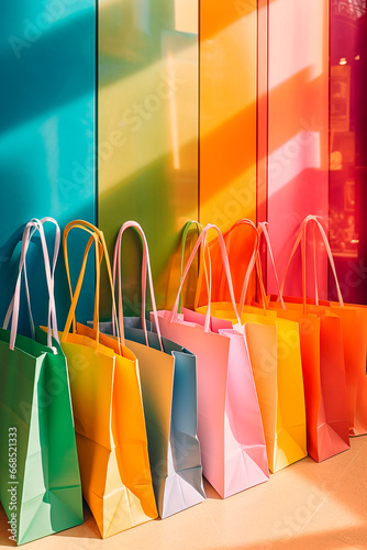 many different colorful shopping bags