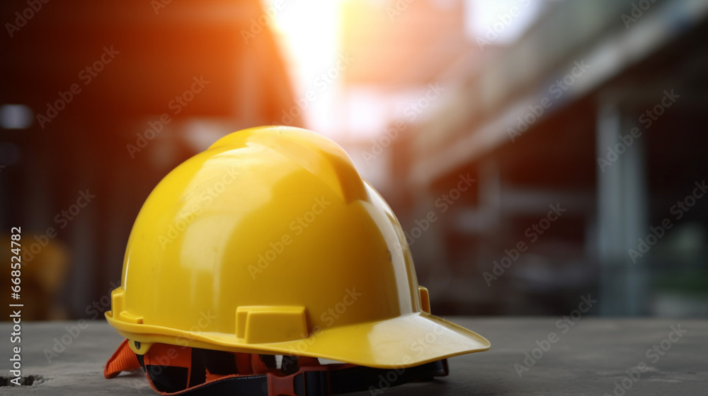 Yellow construction helmet Yellow construction helmet