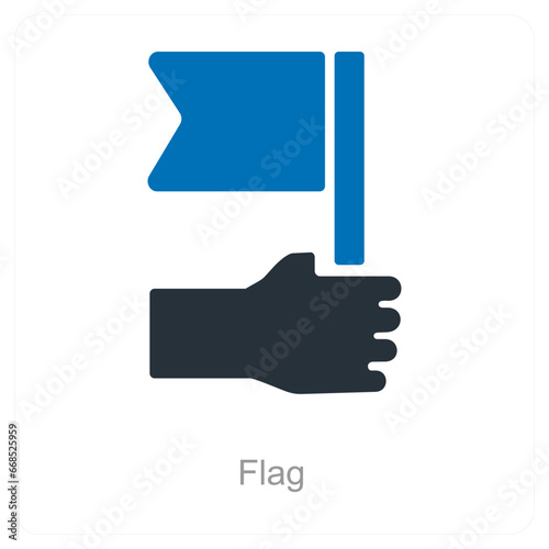 Flag and mission icon concept
