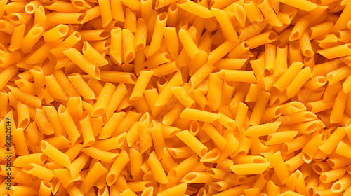 Fusilli or penne Pasta Italy, ready to eat without any sauce or topping. Seamless repeating texture.  photo