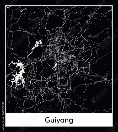 Minimal city map of Guiyang (China Asia)
