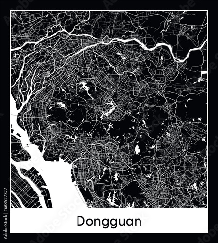 Minimal city map of Dongguan (China Asia)