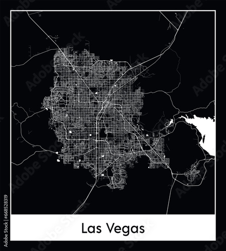 Photography Minimal city map of Las Vegas (United States North America)