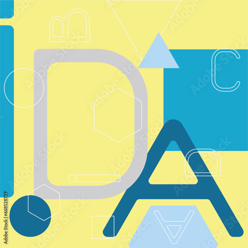 cute background of alphabet and shapes