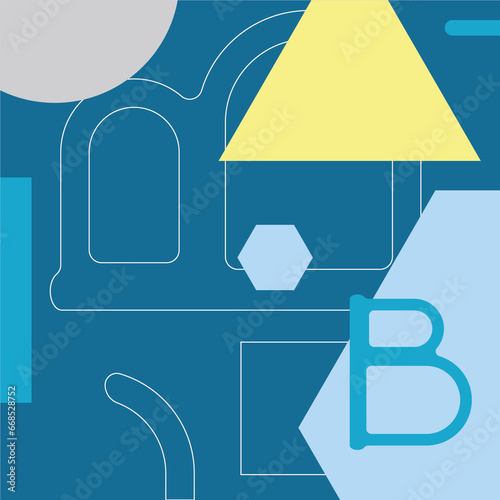 cute background of alphabet and shapes