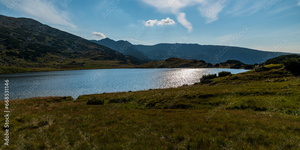 Zanoaga lake in Retezat mountains in Romania