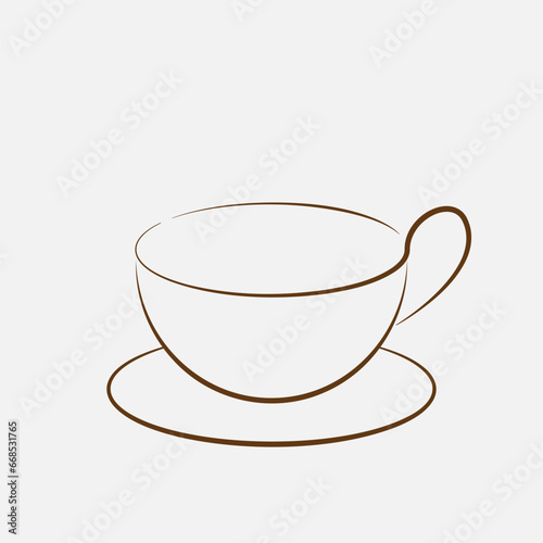 Cup of coffee icon. Vector illustration. Sketch for creativity.