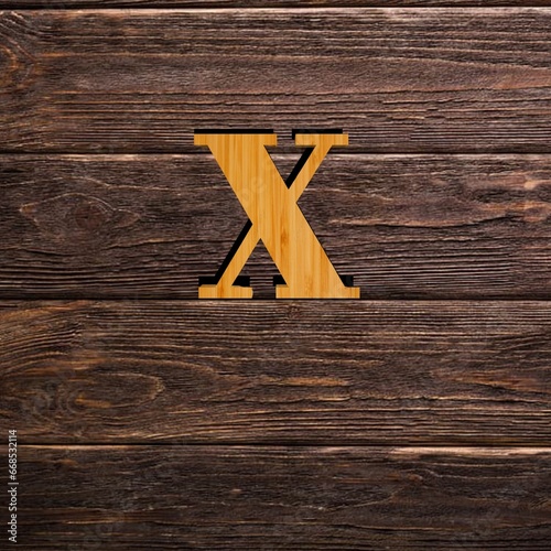 X latter wooden logo. 
It consists of one letter. It can be used as the first initial of any company 
or brand name. Therefore, it is designed in a unique and attractive way.
