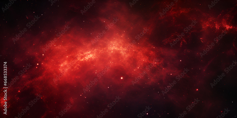 Abstract red space background with stars