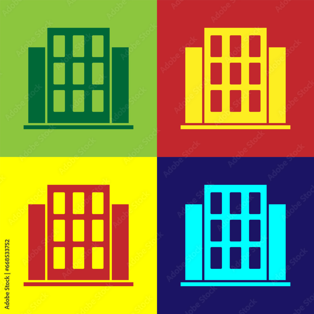 Pop art House icon isolated on color background. Home symbol. Vector Pop art House icon isolated on color background. Home symbol. Vector