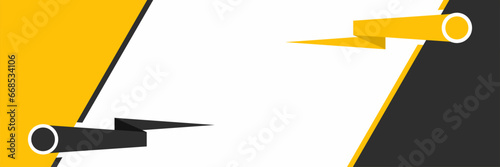 yellow and black template banner with copy space