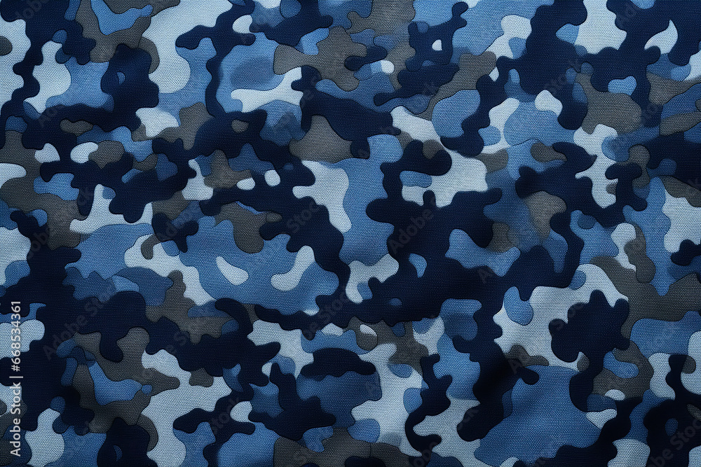embroided blue camo pattern, high detail, clearly sharp and visible threads, linen, smooth homogeneous texture no shadows with clear sharp threads high detail realistic
