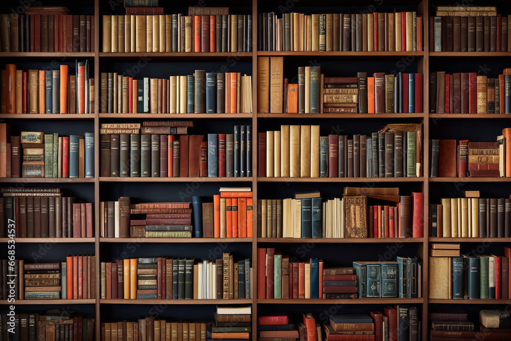 High quality, bookshelves, seamless background High quality, bookshelves, seamless background