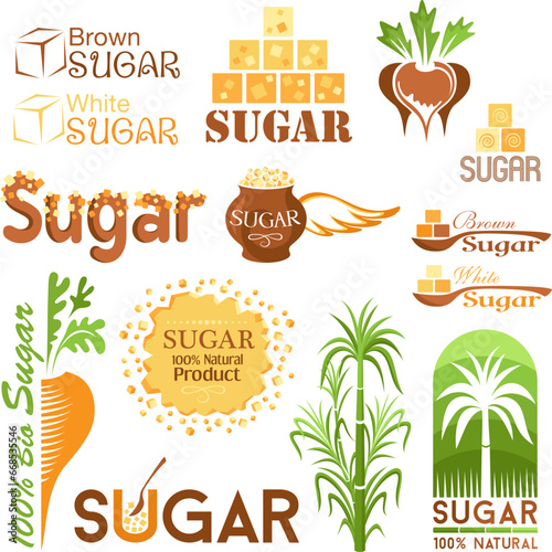Sugar symbols, icons and other design elements