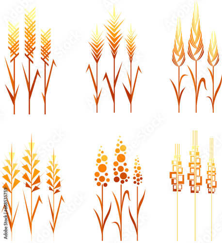 Set of wheat icons