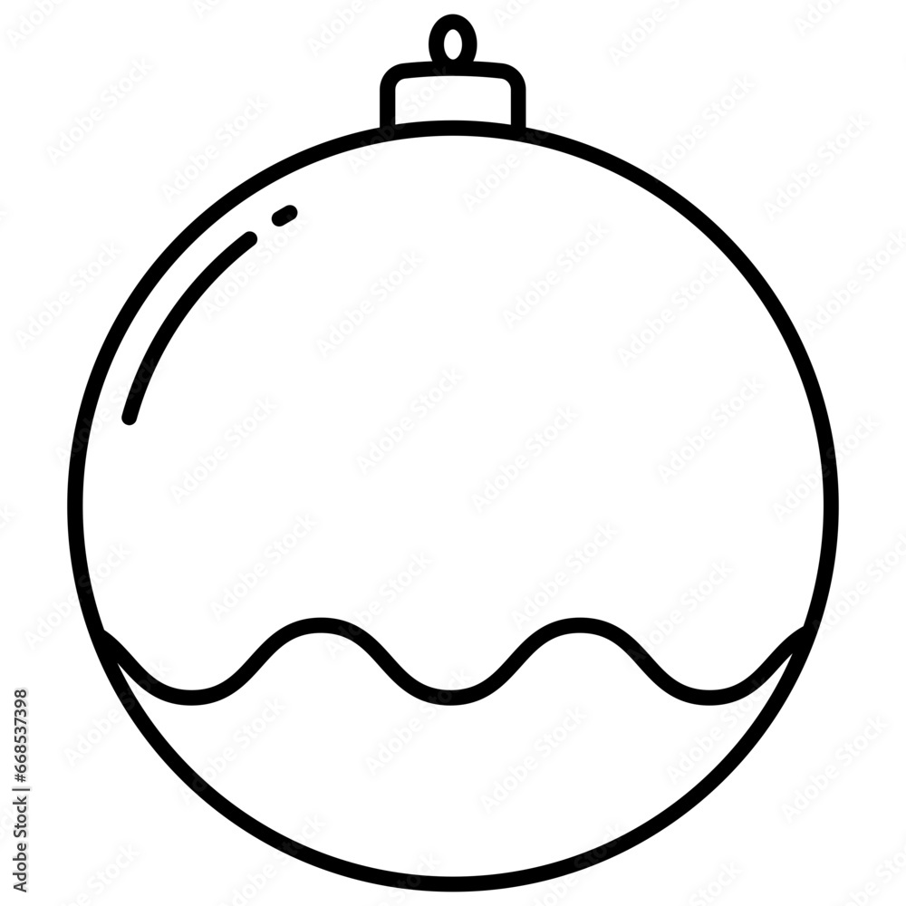 Christmas balls thin line icon. Christmas ball outline decoration. Christmas balls thin line icon. Christmas ball outline decoration.