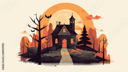 Halloween Flattened Colorful Illustration