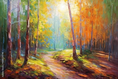 oil painting of autumn landscape