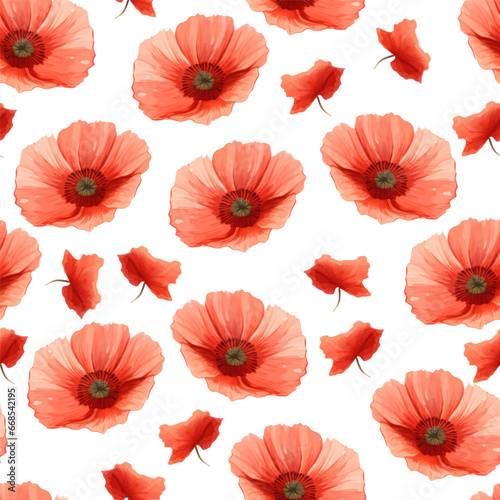 Seamless background pattern of poppy  cornflowers  lily of the valley  camomile with leaves on black. Vector
