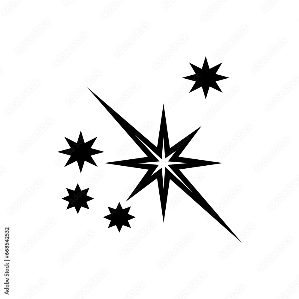 Sparkles icon vector. Twinkling stars illustration sign. Shining burst symbol. Star logo. Sparkles icon vector. Twinkling stars illustration sign. Shining burst symbol. Star logo.