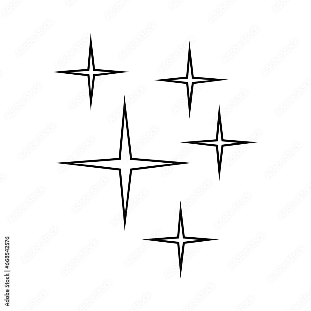 Sparkles icon vector. Twinkling stars illustration sign. Shining burst symbol. Star logo. Sparkles icon vector. Twinkling stars illustration sign. Shining burst symbol. Star logo.