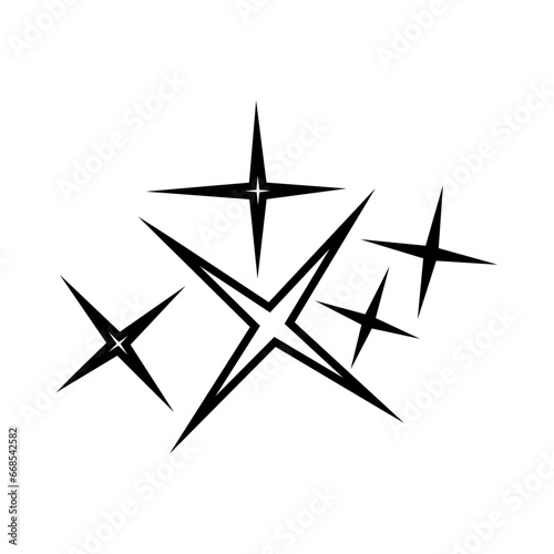 Sparkles icon vector. Twinkling stars illustration sign. Shining burst symbol. Star logo.