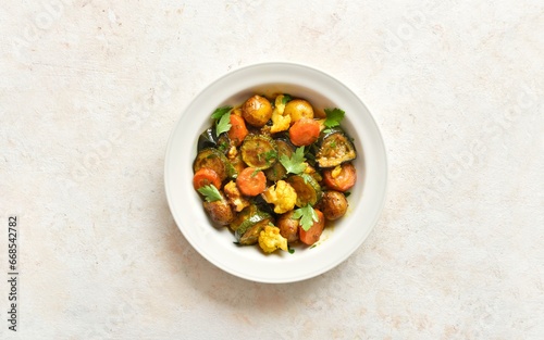 Baked vegetables in bowl