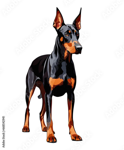 Doberman Pinscher Clipart png dog clipart printable Doberman Pinscher head transparent illustration, 300 dpi tshirt, mug, stickers, tumbler