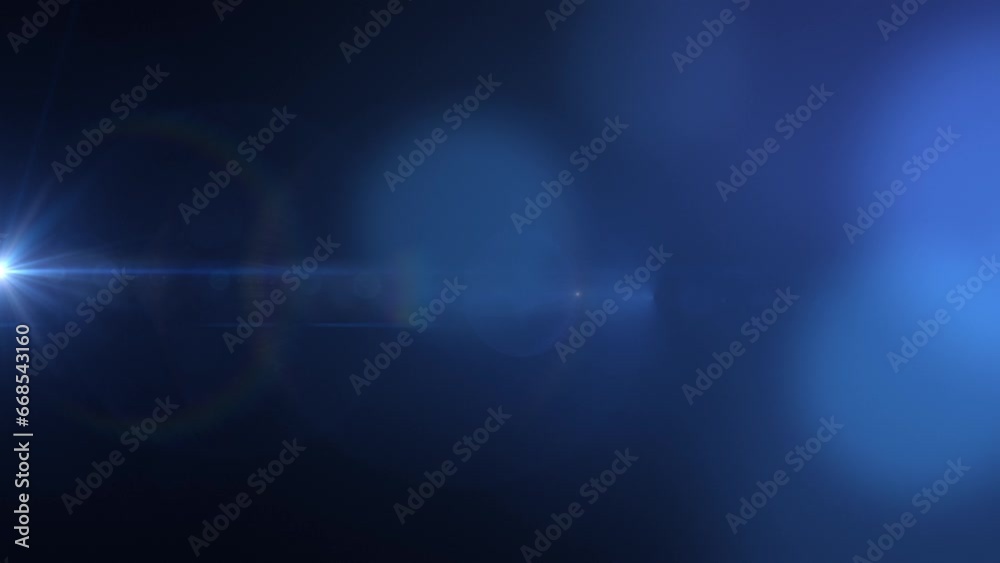 Optical lens flare effect on a black background. Cinematic Light