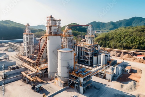 Aerial view of cement concrete factory