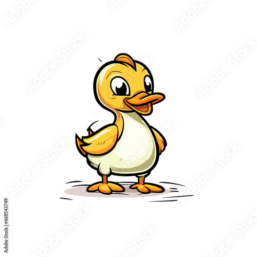 Duck hand-drawn illustration. Duck. Vector doodle style cartoon illustration