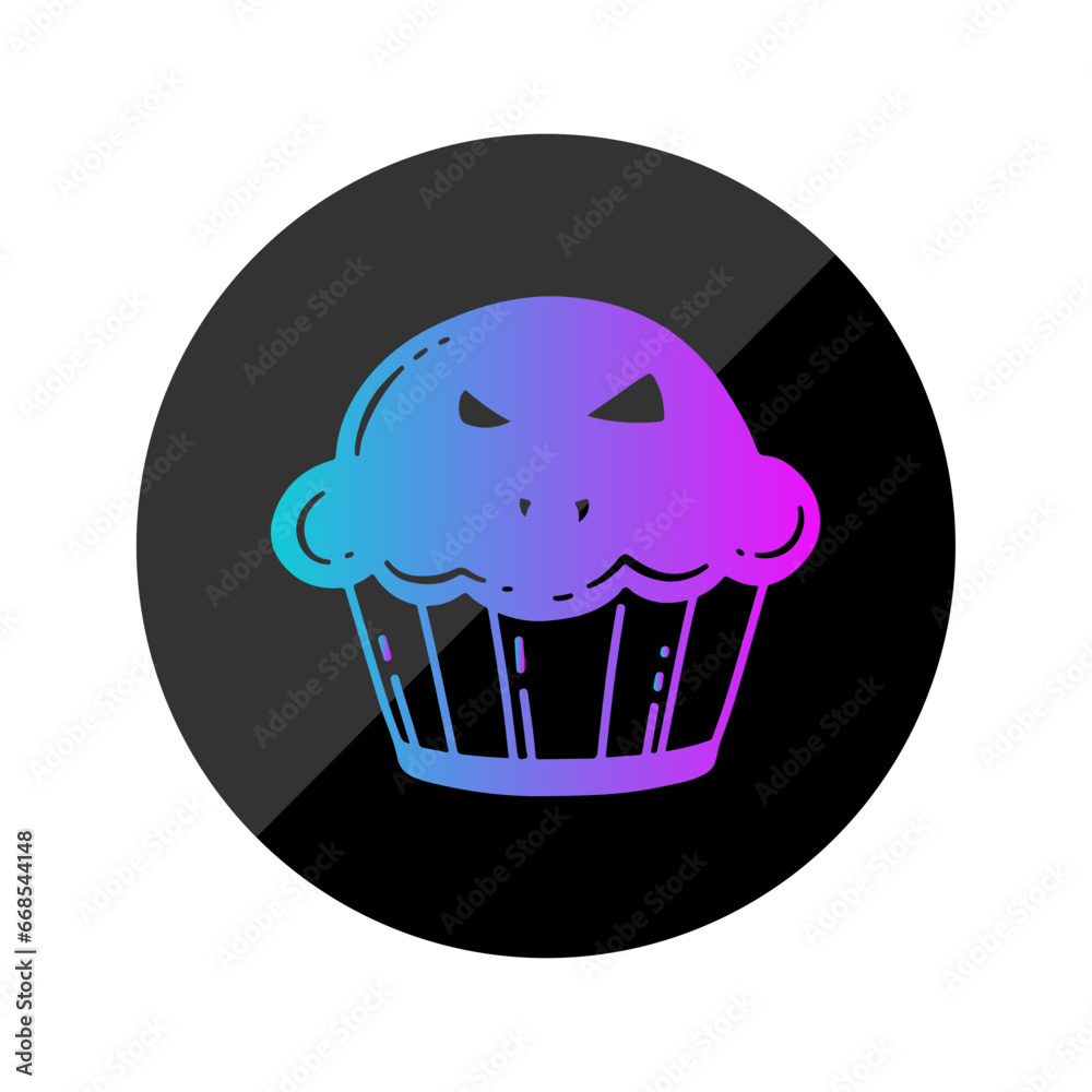 Cupcake Gradient Rounded Style in Design Icon Cupcake Gradient Rounded Style in Design Icon