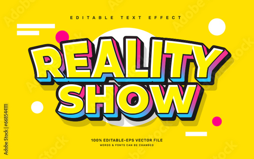 Reality show editable text effect template photo