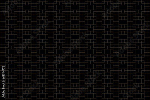 Luxury gold square pattern background on black background, Christmas patterns & geometric pattern