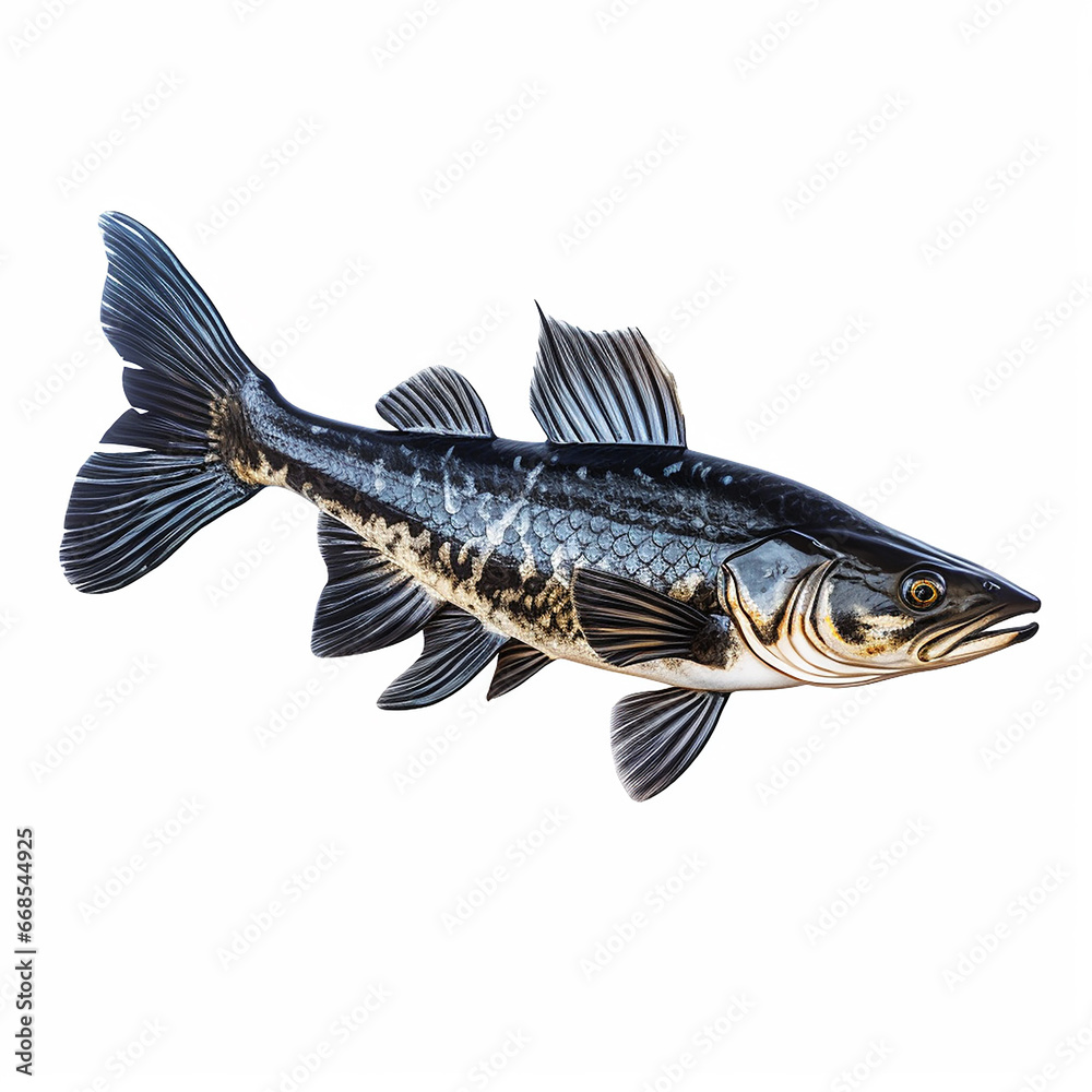 black_zander_fish_on_a_white_background black_zander_fish_on_a_white_background