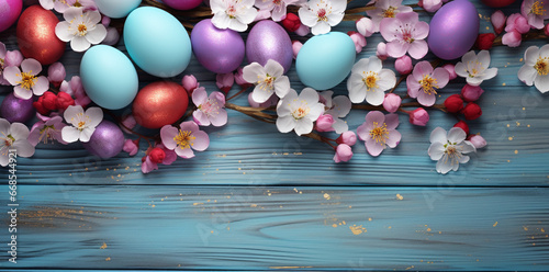 easter eggs and flowers