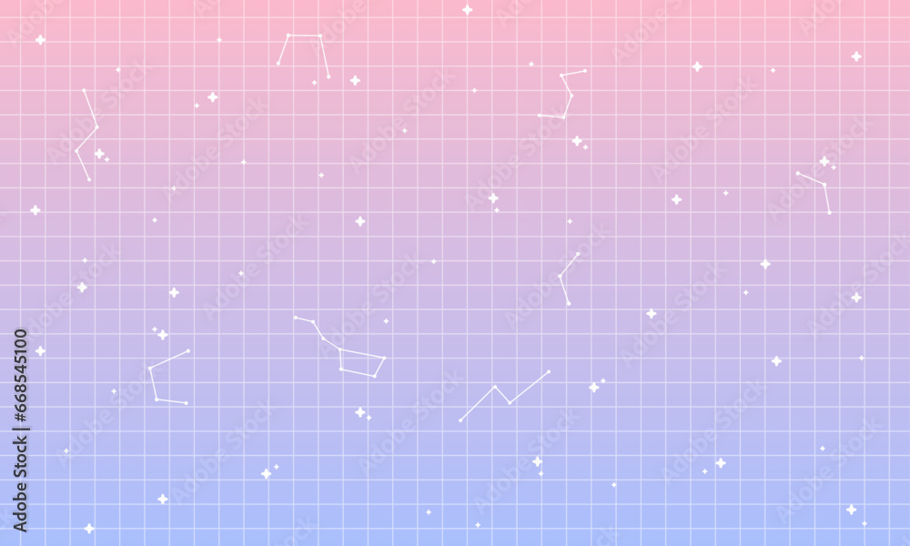 Vector pastel memphis blog banner template. with white retro stars abstract background in y2k aesthetic