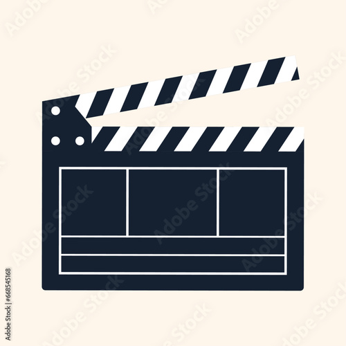 Vector film clapper board in flat style