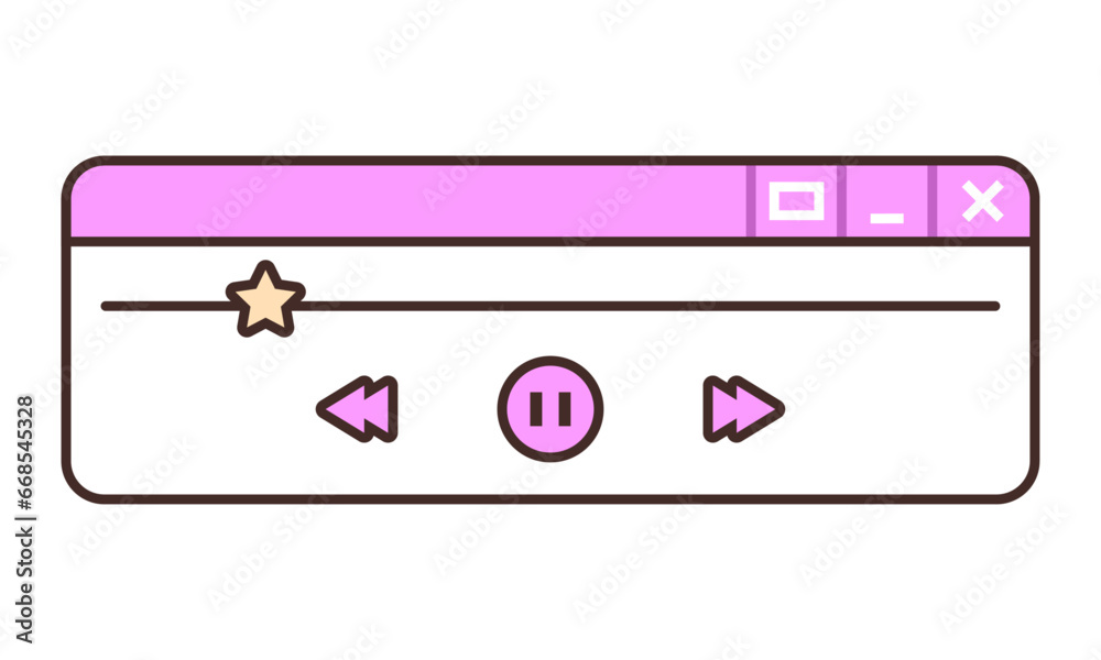 Vector retro video player window nostalgic ui retro vaporwave computer ...
