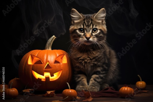 Halloween Cat - generative ai © BrandwayArt