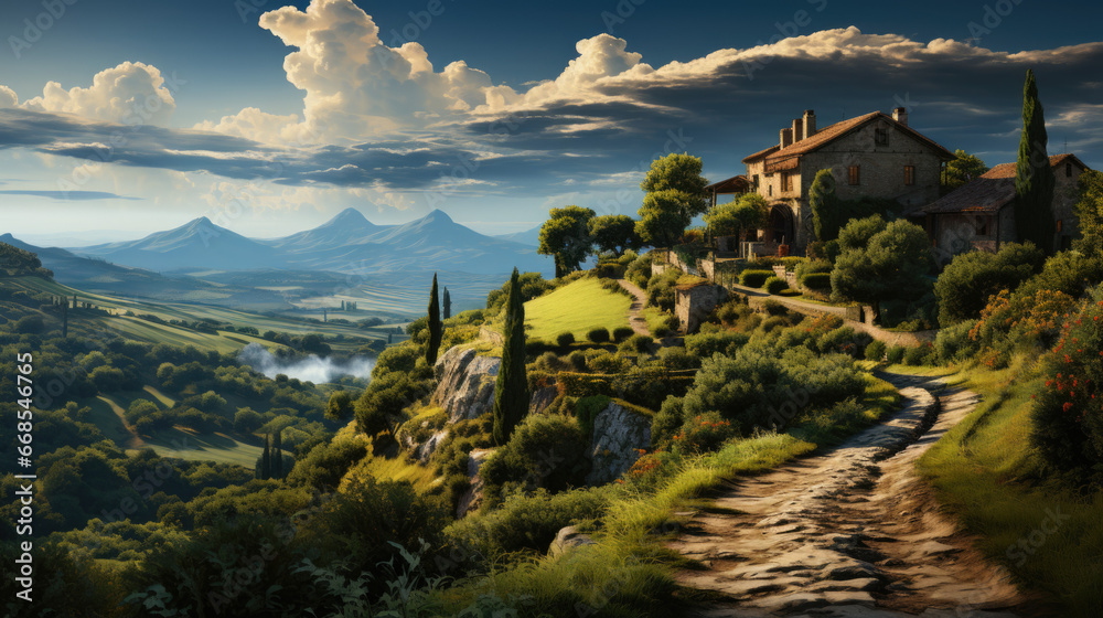 Amazing landscape inspired_by Italian rural village
