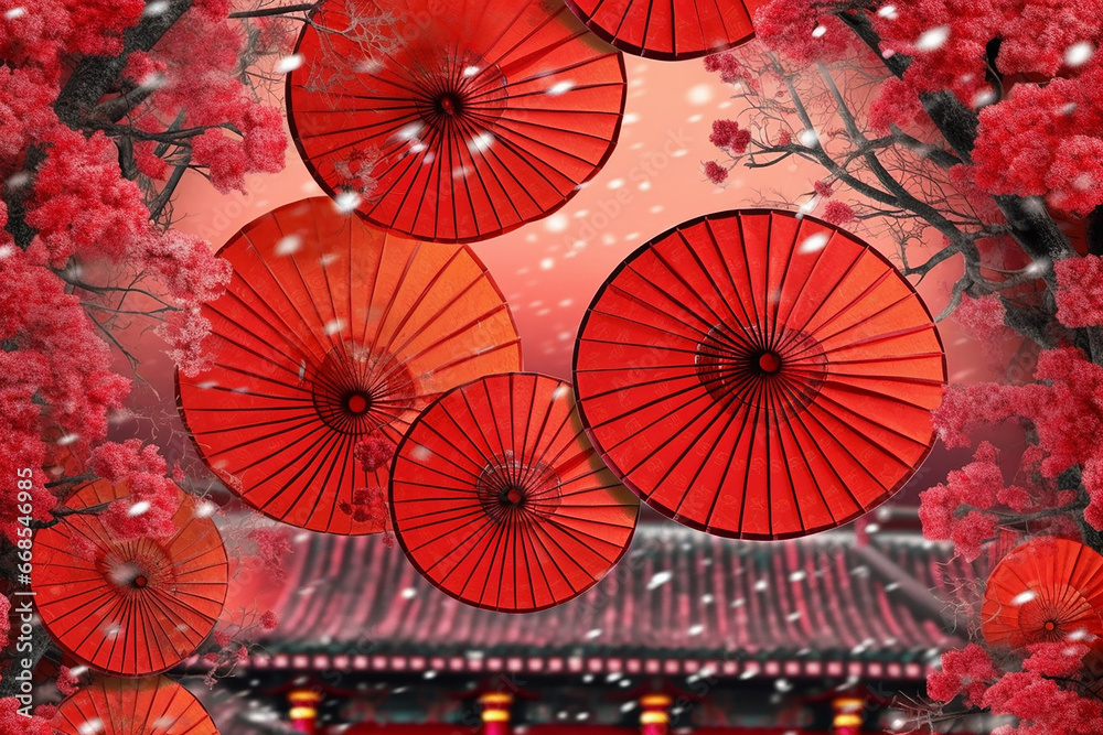 Traditional illustration about chinese culture and chinese new year 